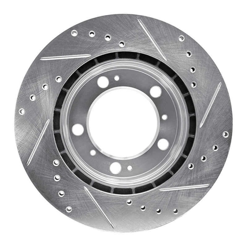Porsche Boxster Brake Rotor (1) - Rear Left - R1 Concepts - Drilled & Slotted - Silver - `97-`04